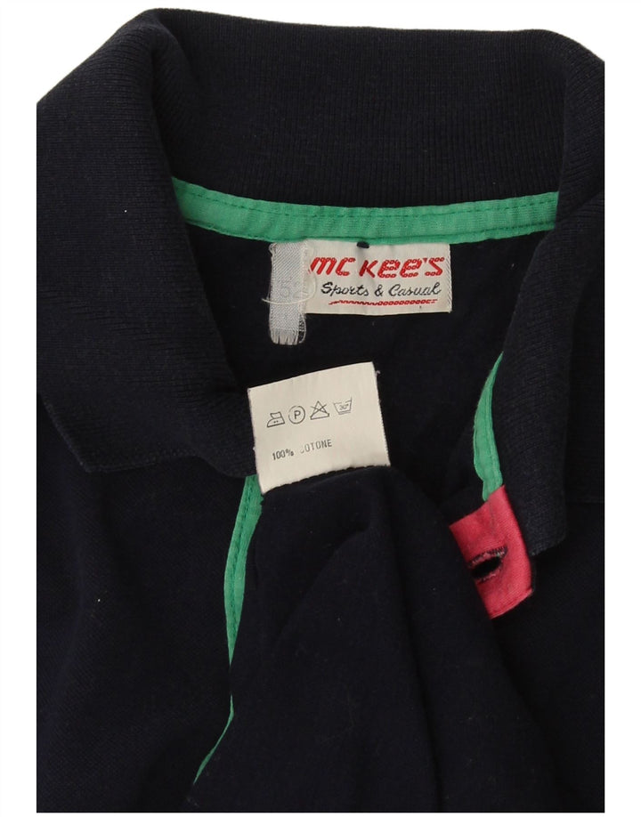 MC Kee's Mens Polo Shirt IT 52 Large Navy Blue Cotton