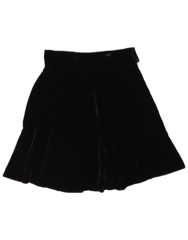 Sportmax Womens Velvet A-Line Skirt UK 14 Large W30 Black Viscose