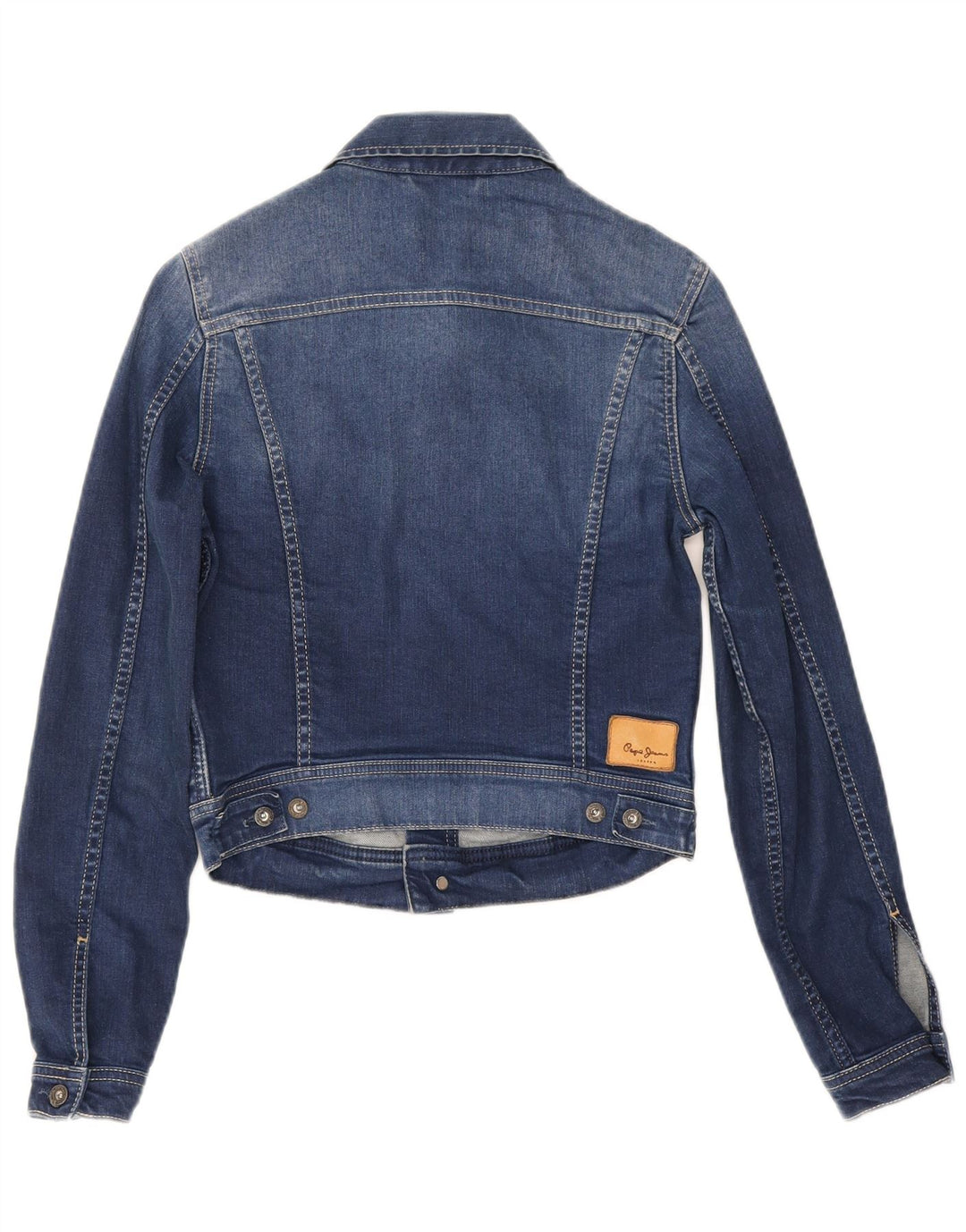 PEPE Jeans Womens Crop Denim Jacket UK 10 Small Blue Cotton