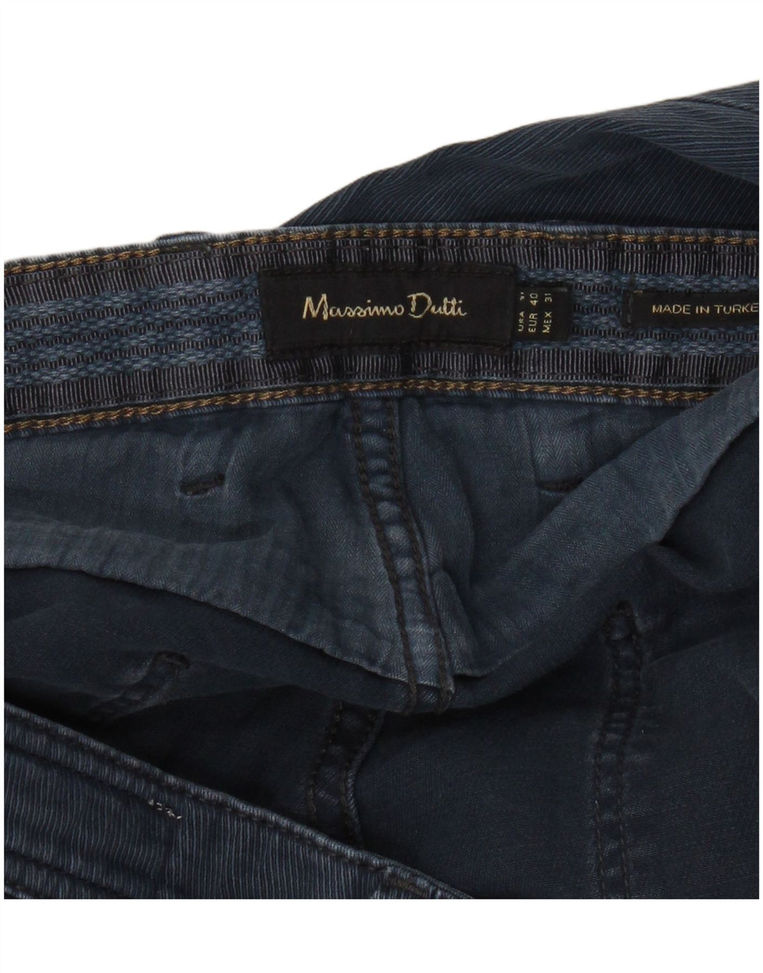 Massimo Dutti Mens Straight Casual Trousers EU 40 Medium W31 L34 Navy Blue