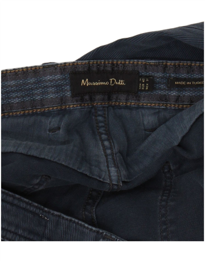 Massimo Dutti Mens Straight Casual Trousers EU 40 Medium W31 L34 Navy Blue