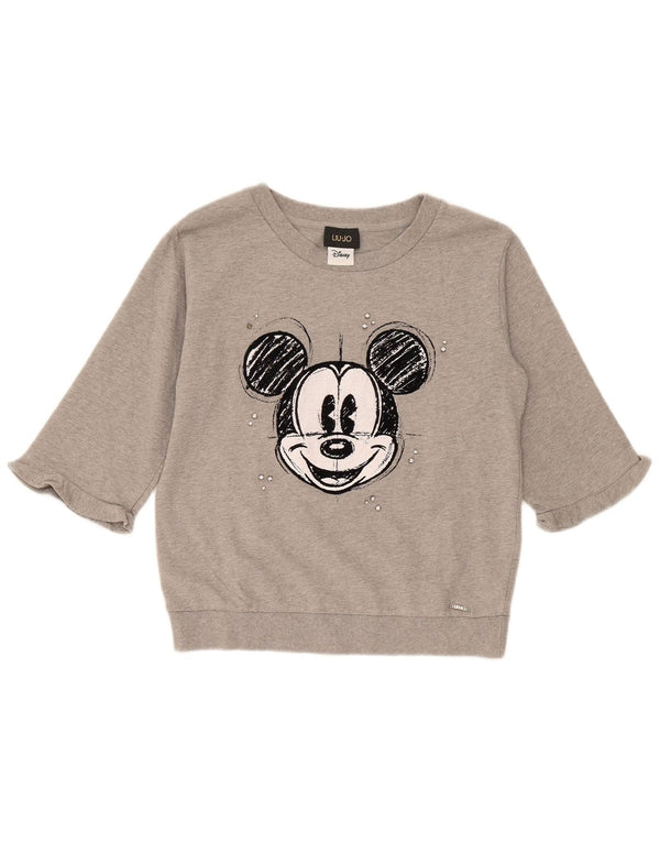 Liu Jo Womens Disney Graphic Sweatshirt Jumper UK 10 Small Grey Flecked