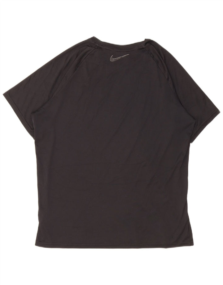 Nike Mens Dri Fit Graphic T-Shirt Top Medium Black Polyester