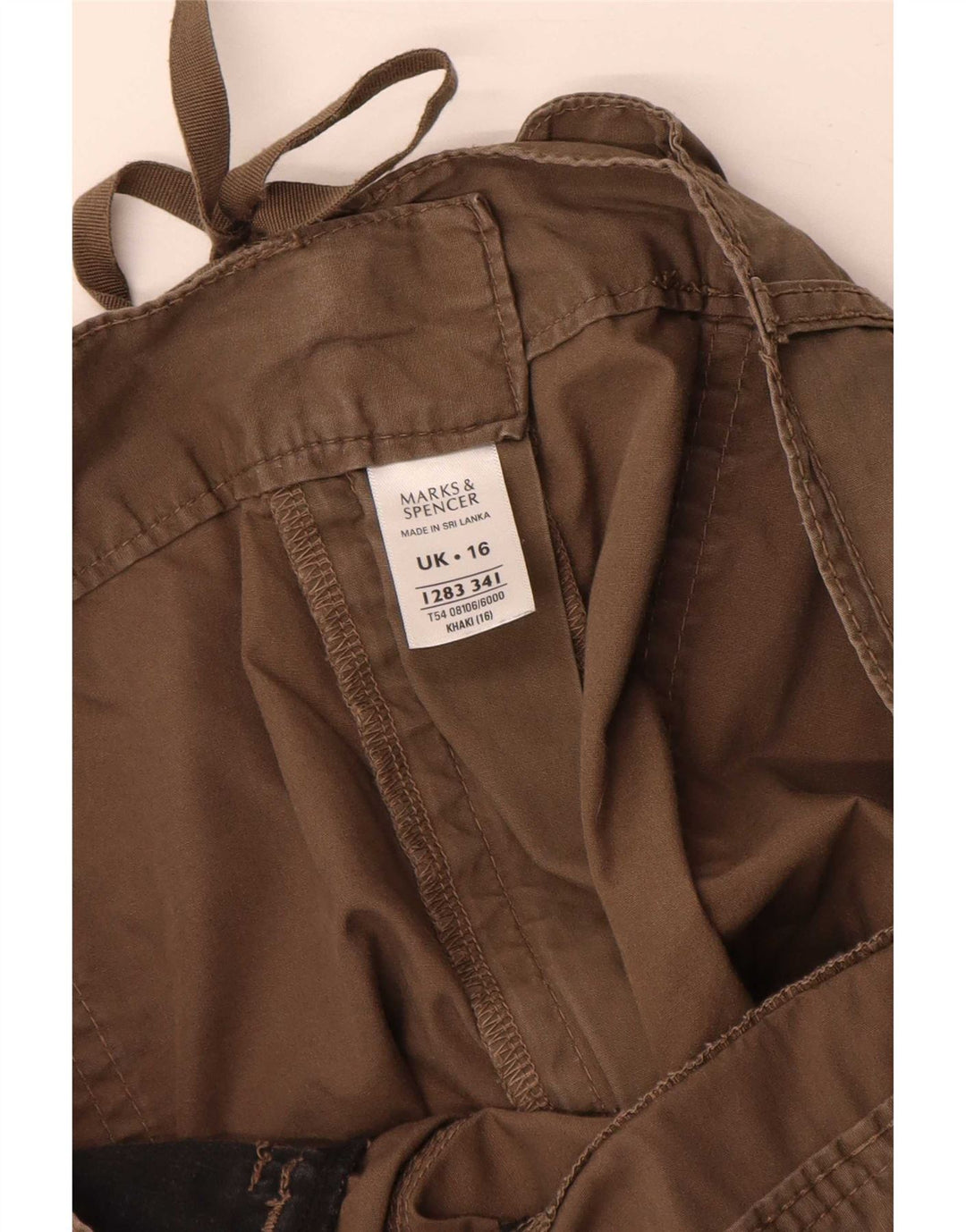 Marks & Spencer Womens Cargo Shorts UK 16 Large W34  Khaki Cotton