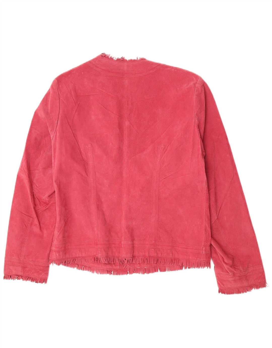 Centigrade Womens Open Suede Jacket Large Pink Leather