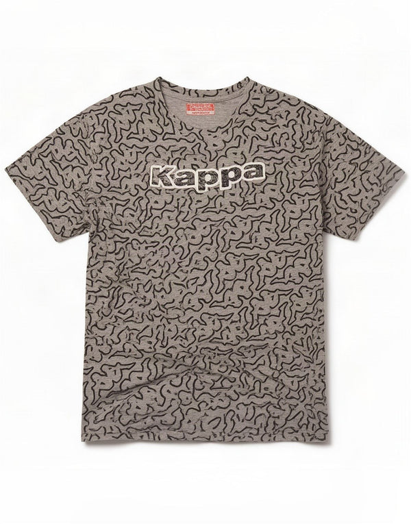 Kappa Womens Graphic T-Shirt Top UK 12 Medium Grey Cotton