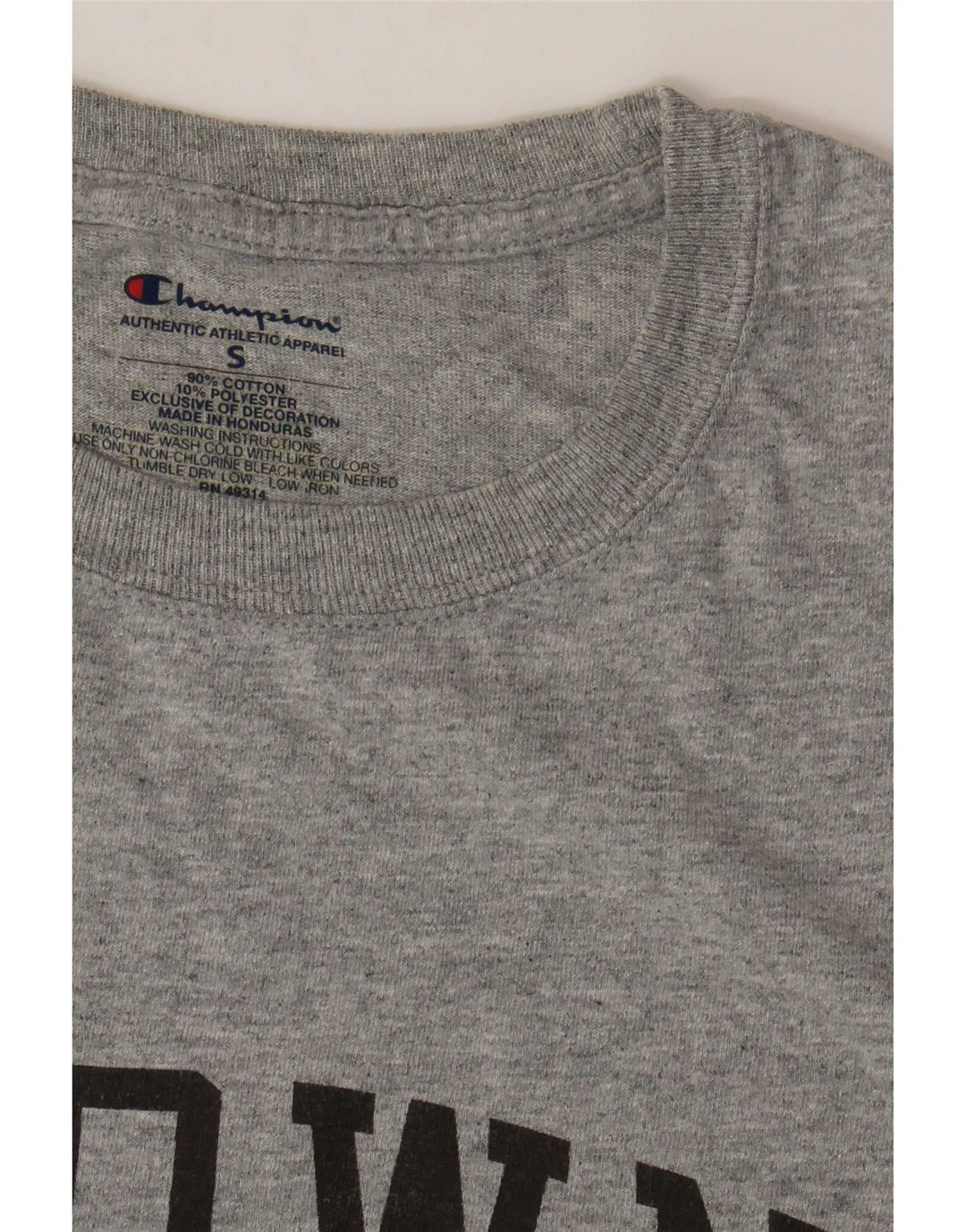 Champion Mens Graphic T-Shirt Top Small Grey Cotton