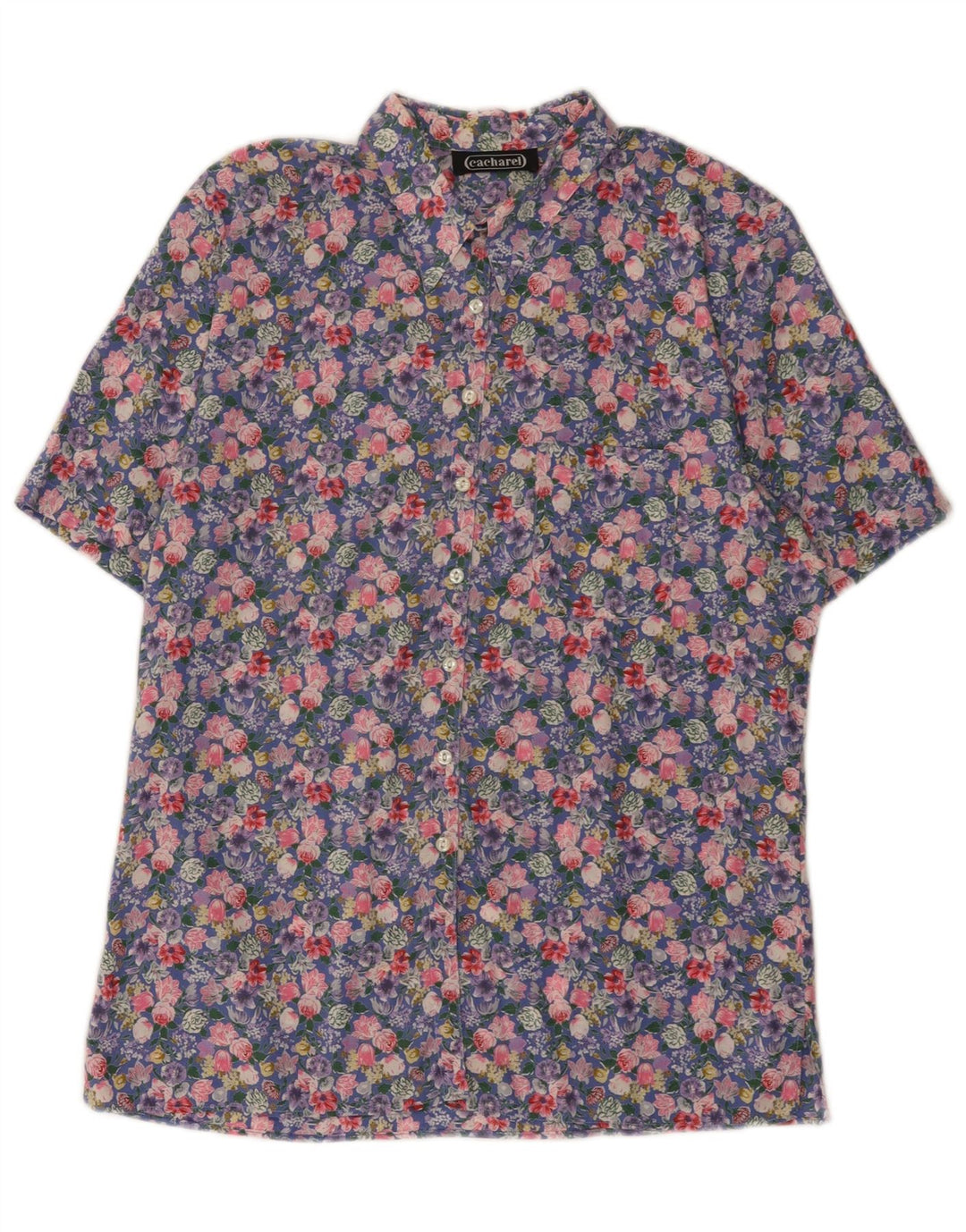 Cacharel Womens Short Sleeve Shirt UK 12 Medium Multicoloured Floral