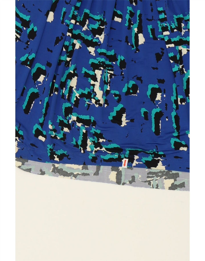 BCBGMAXAZRIA Womens Abstract Pattern A-Line Dress UK 12 Medium Blue Rayon Vintage BCBGMAXAZRIA and Second-Hand BCBGMAXAZRIA from Messina Hembry 