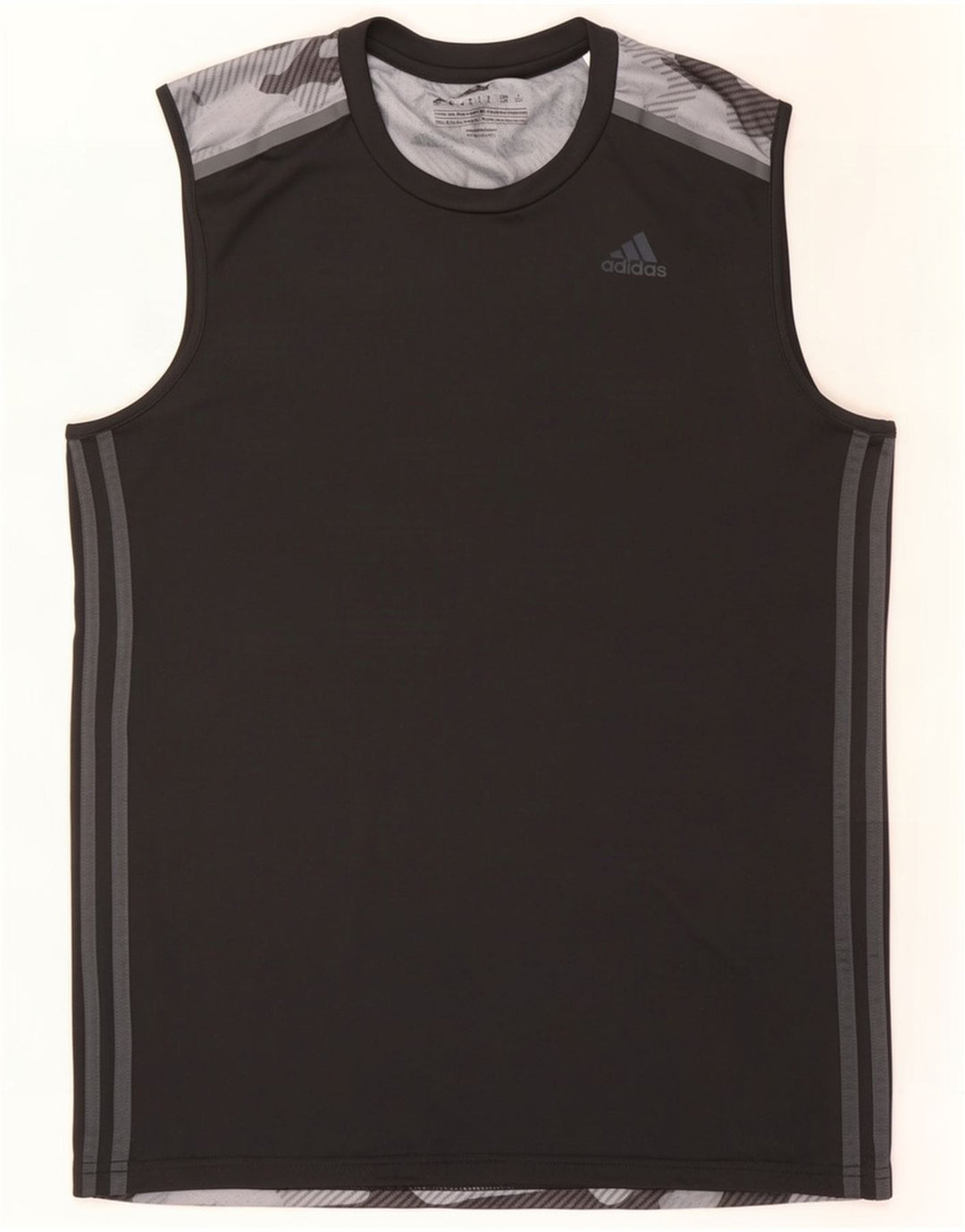 Adidas Mens Climacool Vest Top Large Black Camouflage Polyester