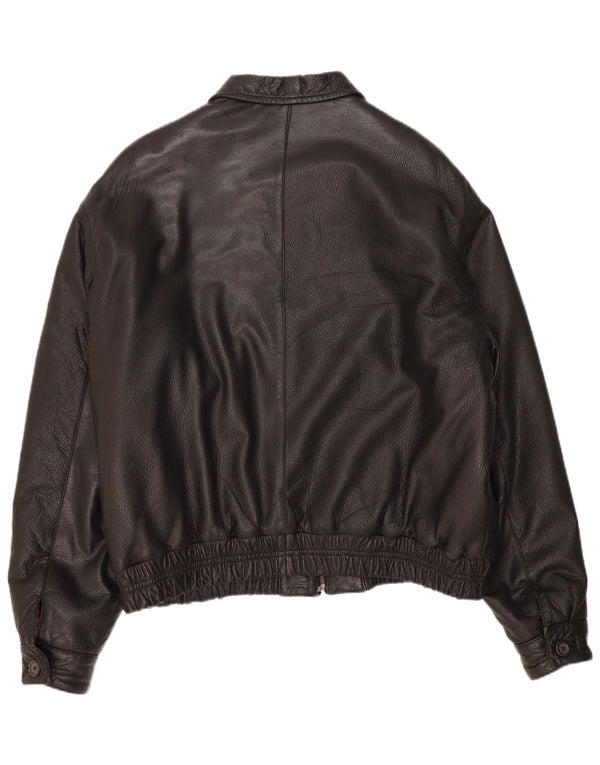 Vintage Mens Leather Jacket IT 56 3XL Black