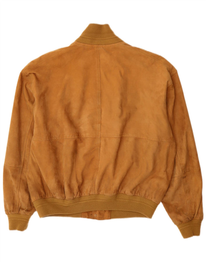 Conbipel Mens Suede Bomber Jacket IT 50 Large Brown Leather