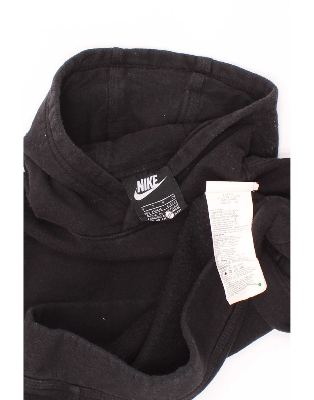 Nike Boys Hoodie Jumper 4-5 Years Small Black Cotton