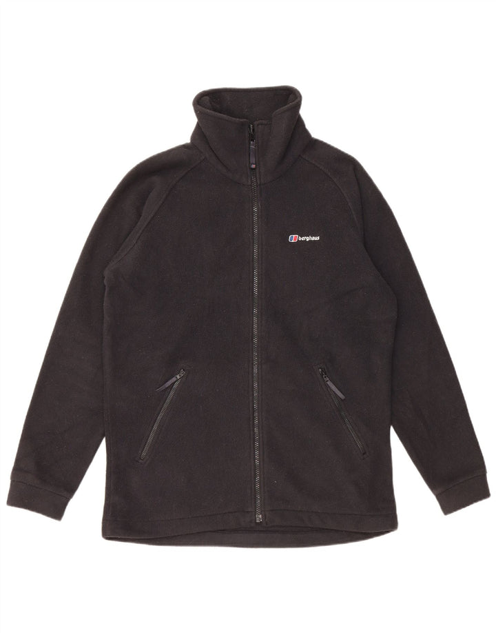BERGHAUS Womens Oversized Fleece Jacket UK 8 Small  Black Polyester