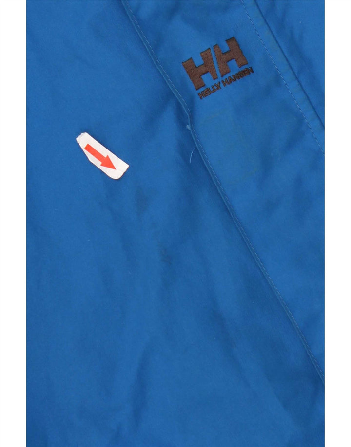 Helly Hansen Boys Graphic Hooded Rain Jacket 13-14 Years Blue Polyester