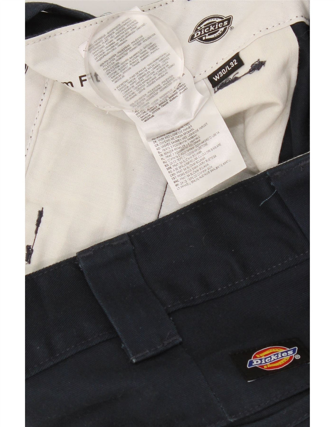 DICKIES Mens Slim Fit Chino Trousers W30 L26 Navy Blue Polyester