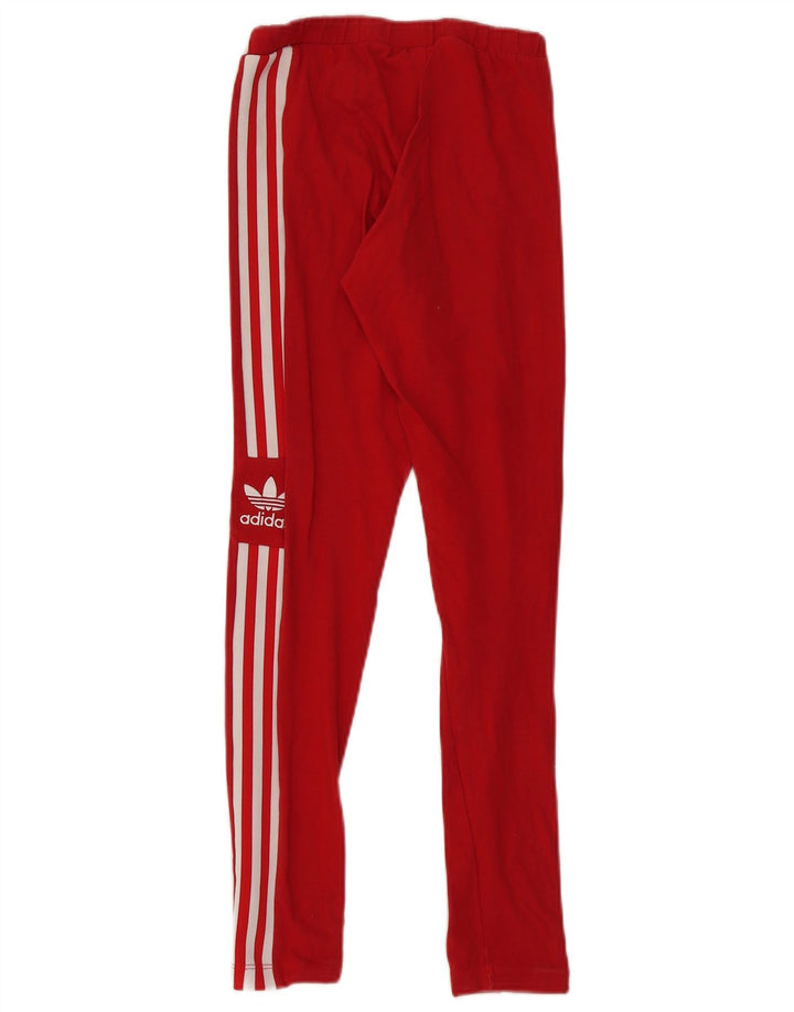 Adidas Womens Graphic Leggings UK 8 Small Red Cotton
