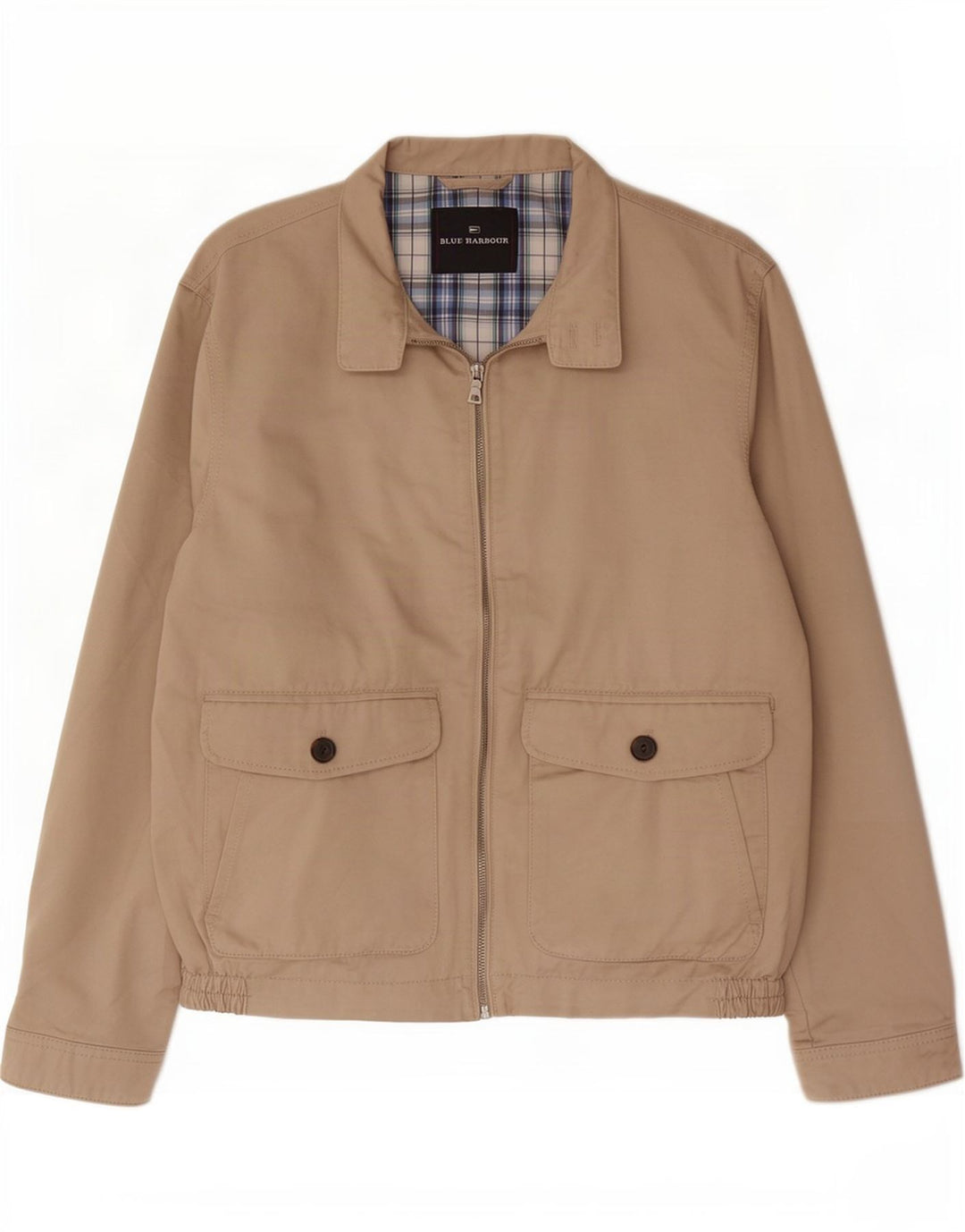 Marks & Spencer Mens Blue Harbour Bomber Jacket UK 38 Medium Beige Cotton