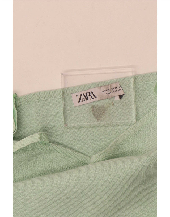 Zara Womens Crop Cami Top UK 4 XS Green