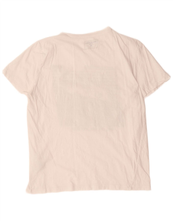 Jack & Jones Mens Graphic T-Shirt Top Large White Cotton
