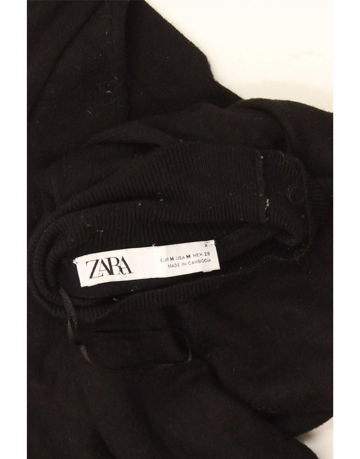 Zara Womens Turtle Neck Jumper Sweater UK 12 Medium Black