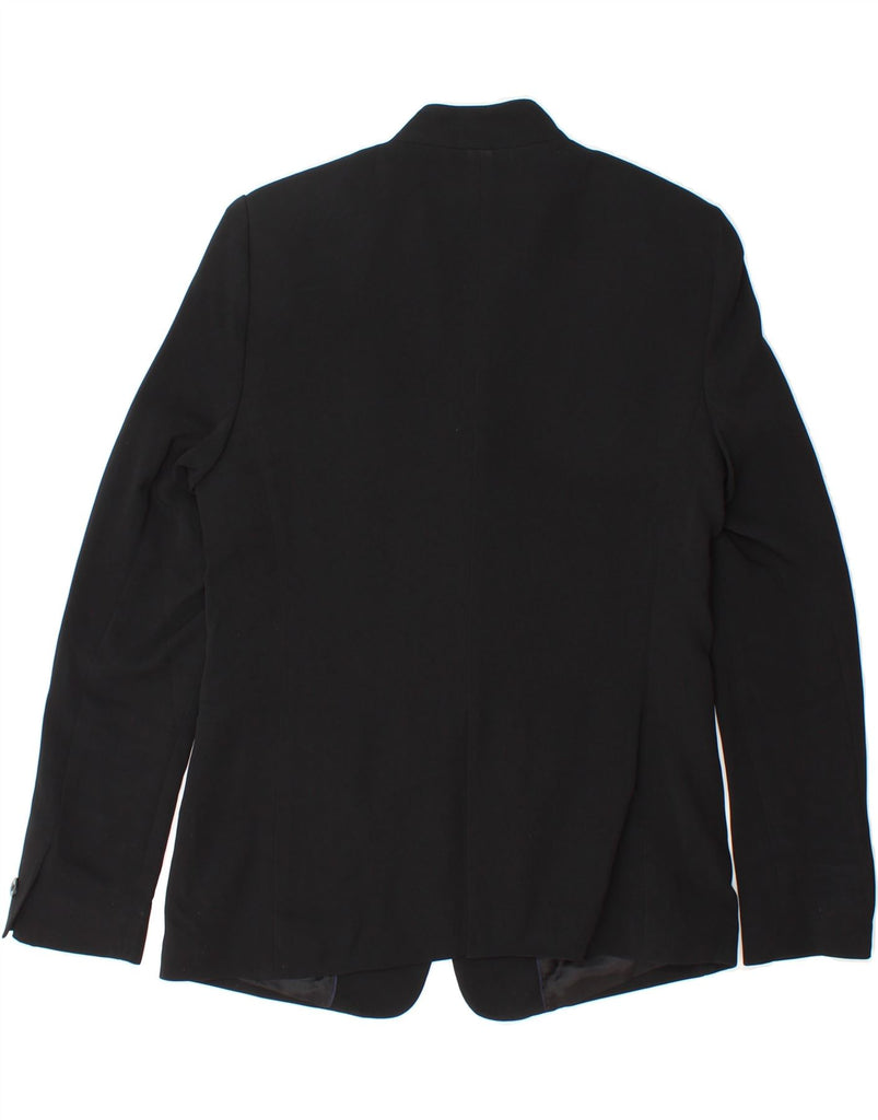 MASSIMO DUTTI Womens 1 Button Blazer Jacket EU 38 Small Black Viscose Vintage Massimo Dutti and Second-Hand Massimo Dutti from Messina Hembry 