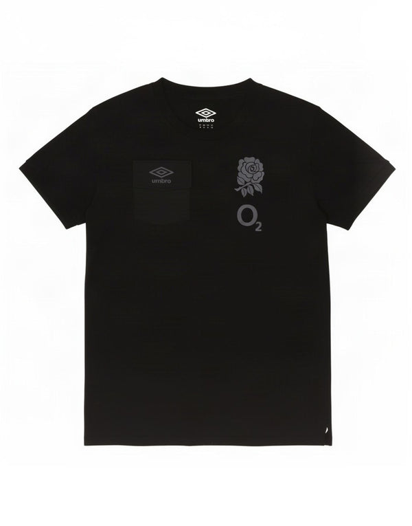 Umbro Womens Graphic T-Shirt Top UK 12 Medium Black Cotton