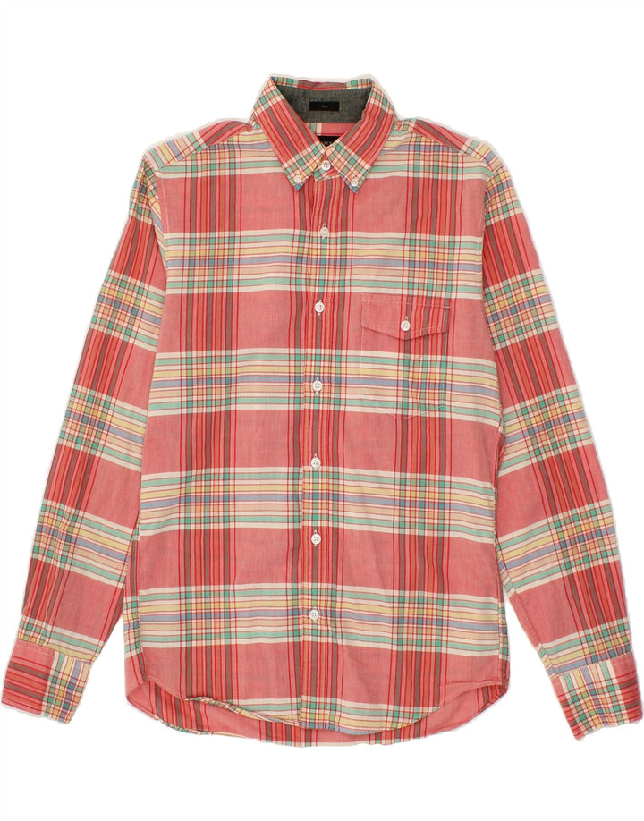 J. CREW Mens Slim Shirt Small Red Check Vintage J. Crew and Second-Hand J. Crew from Messina Hembry 