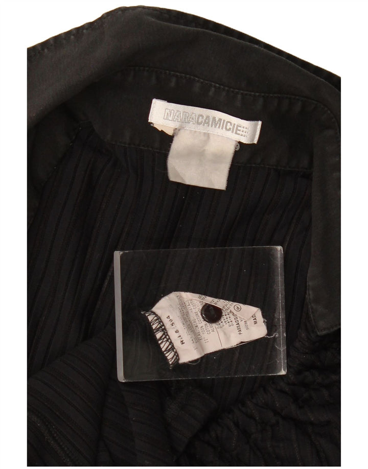 Naracamicie Womens Shirt Blouse UK 10 Small Black Polyamide