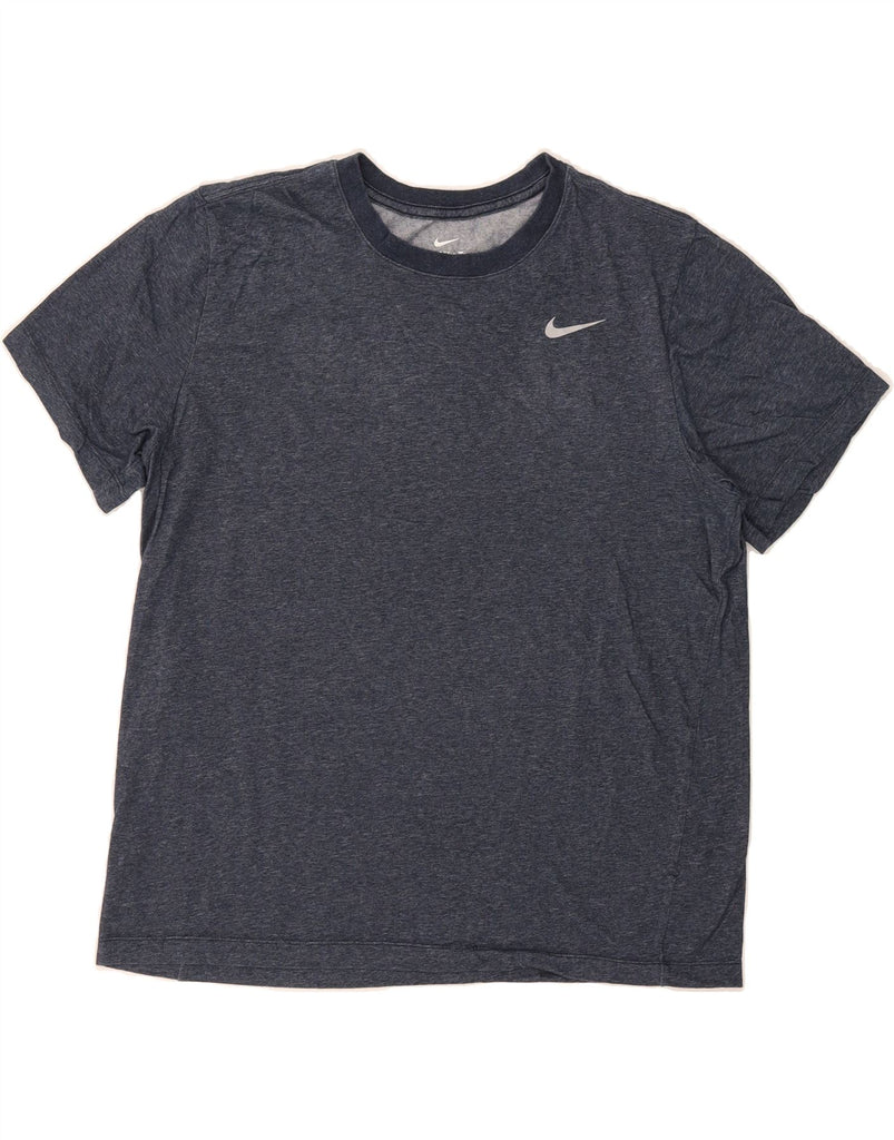 NIKE Mens Dri Fit T-Shirt Top Large Navy Blue Cotton Vintage Nike and Second-Hand Nike from Messina Hembry 
