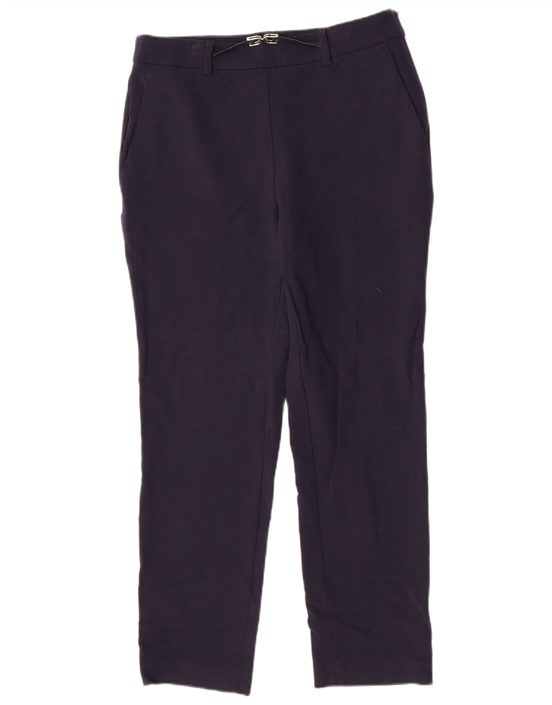 Massimo Dutti Womens Slim Suit Trousers EU 40 Medium W30 L27 Navy Blue Wool
