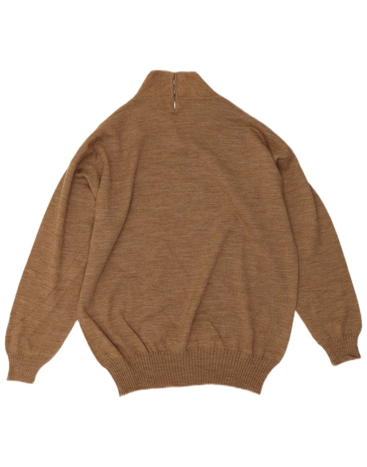 Luisa Spagnoli Womens Turtle Neck Jumper Sweater UK 16 Large Beige Wool