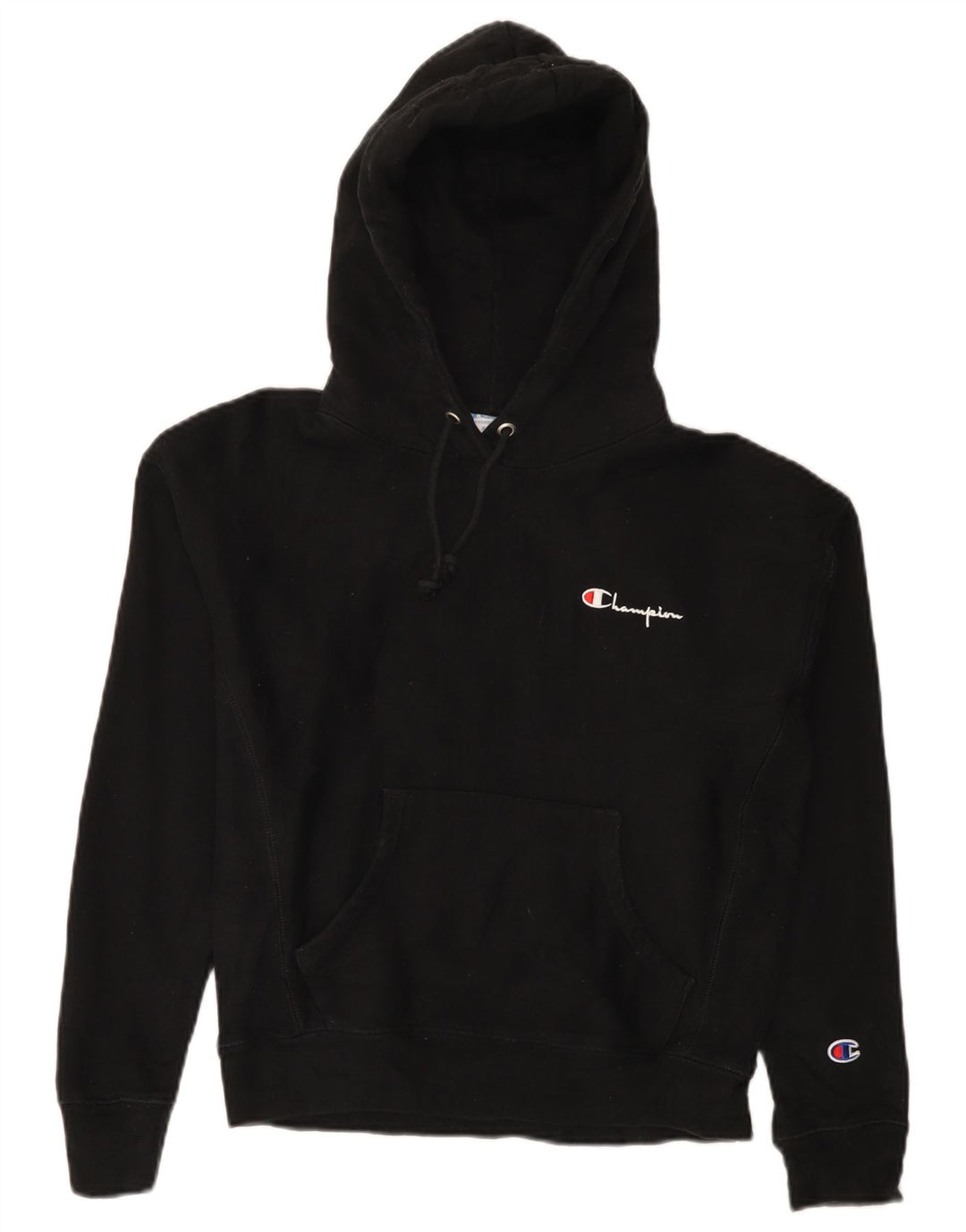 CHAMPION Womens Reverse Weave Oversized Hoodie Jumper UK 10 Small Black