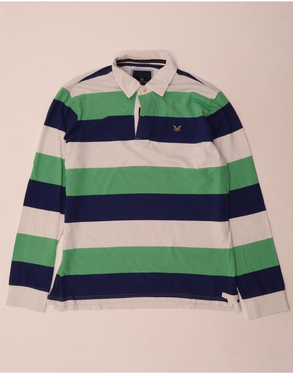 Crew Clothing Mens Long Sleeve Rugby Polo Shirt Large Multicoloured Striped
