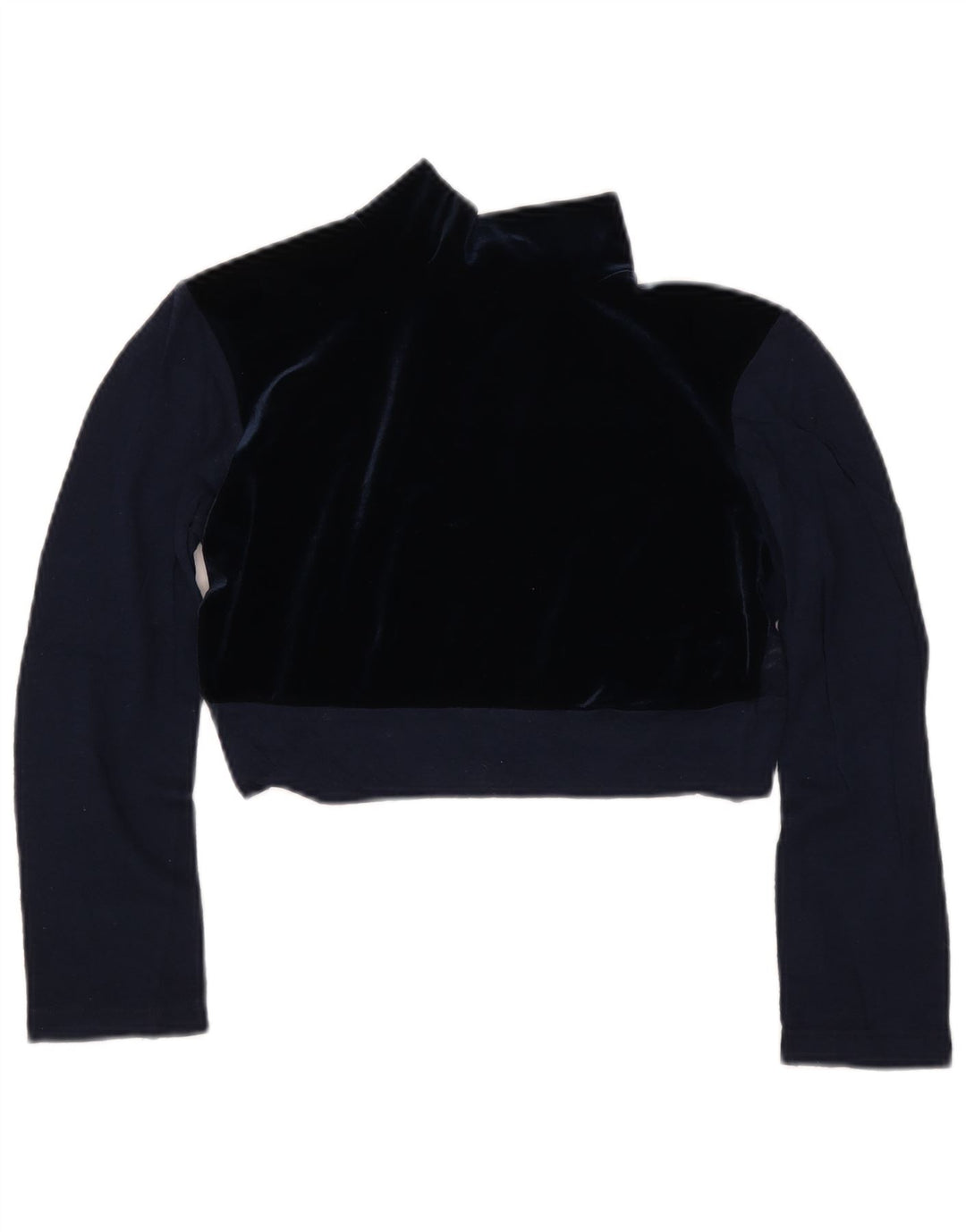 Vintage Womens See Through Blouse Top IT 44 Medium Navy Blue Wool