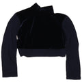 Vintage Womens See Through Blouse Top IT 44 Medium Navy Blue Wool