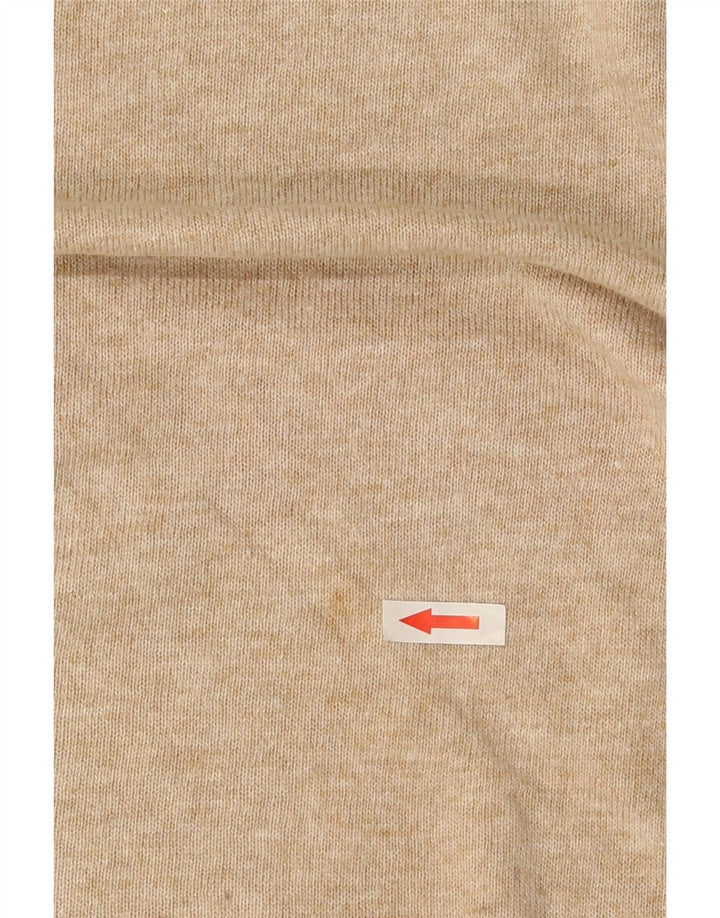 Marks & Spencer Womens Graphic Boat Neck Jumper Sweater UK 12 Medium Beige