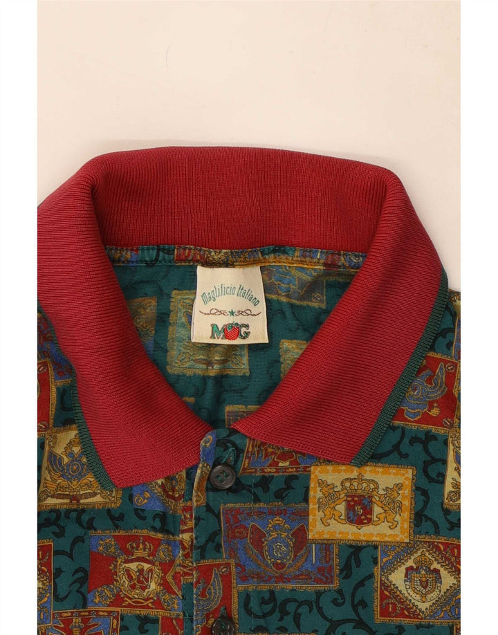 Mango Mens Polo Shirt Large Multicoloured Geometric