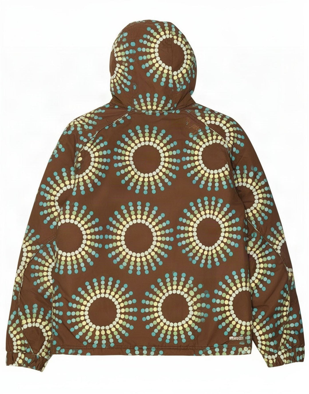 Roxy Womens Hooded Windbreaker Jacket UK 18 XL Brown Geometric Polyester