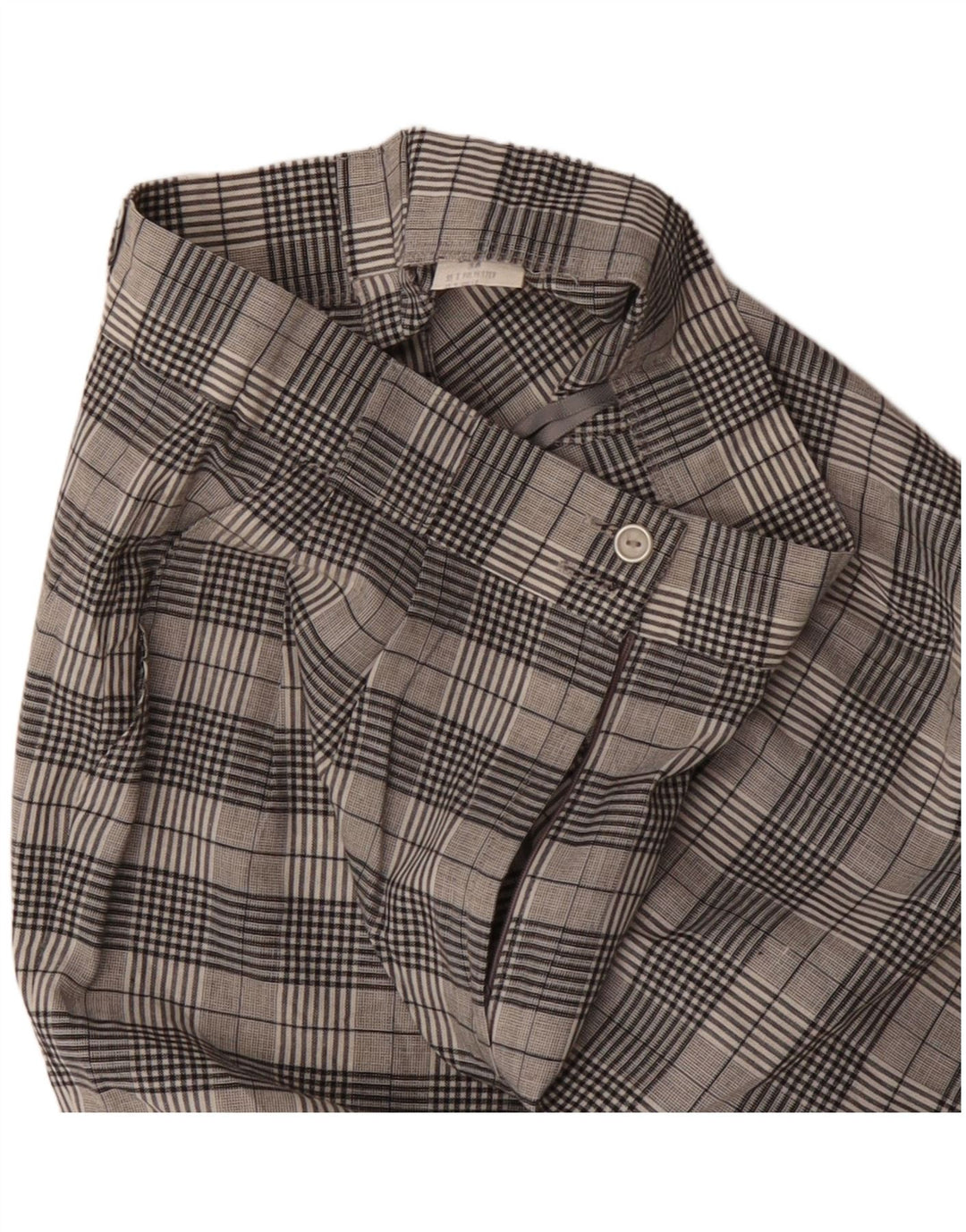 Vintage Womens High Waist Pegged Chino Shorts EU 38 Medium W28 Grey Check