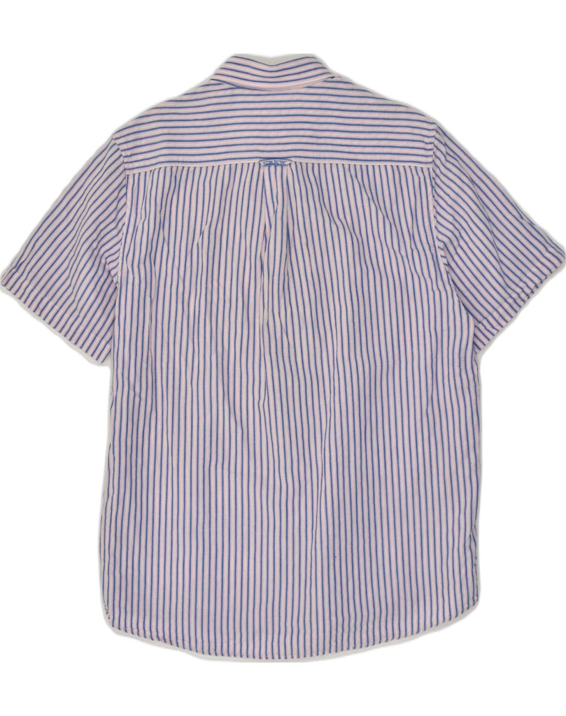 CREW CLOTHING Mens Classic Fit Short Sleeve Shirt 2XL Pink Striped Linen | Vintage Crew Clothing | Thrift | Second-Hand Crew Clothing | Used Clothing | Messina Hembry 