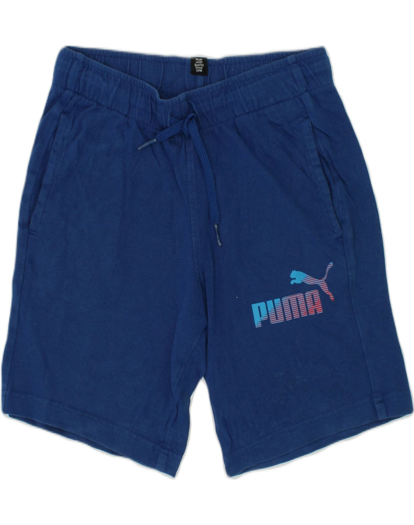 PUMA Boys Sport Shorts 7-8 Years Blue Cotton | Vintage Puma | Thrift | Second-Hand Puma | Used Clothing | Messina Hembry 