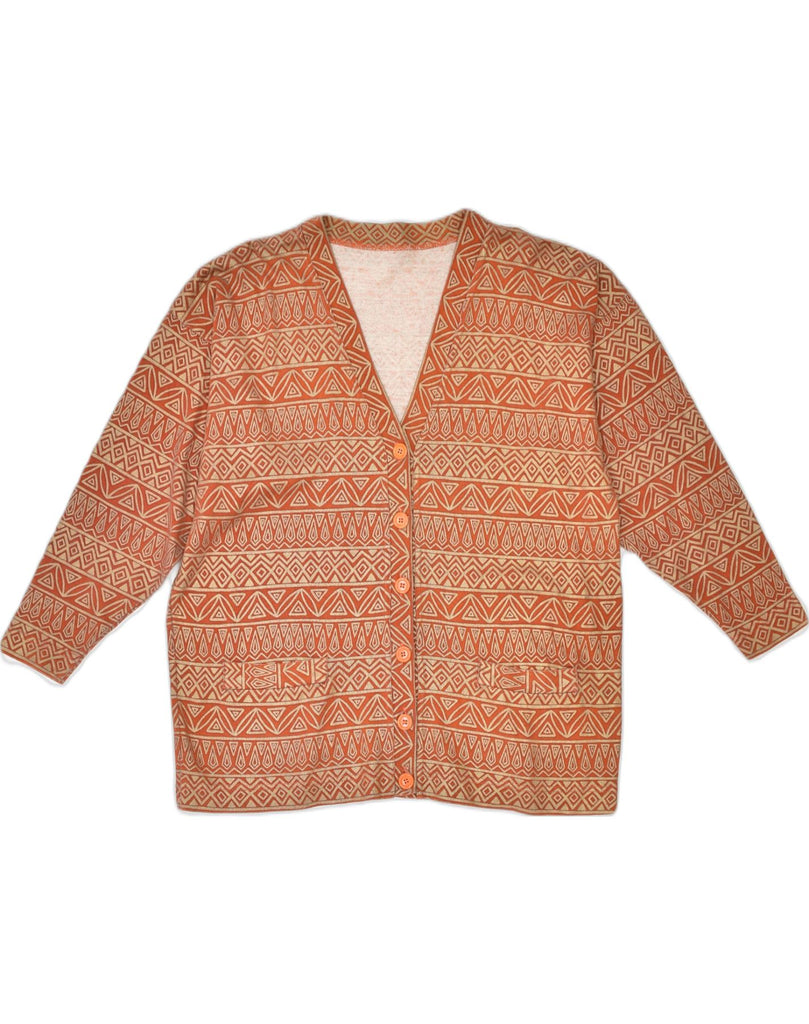 VINTAGE Womens Blouse Top UK 18 XL Orange Geometric Aztec | Vintage | Thrift | Second-Hand | Used Clothing | Messina Hembry 