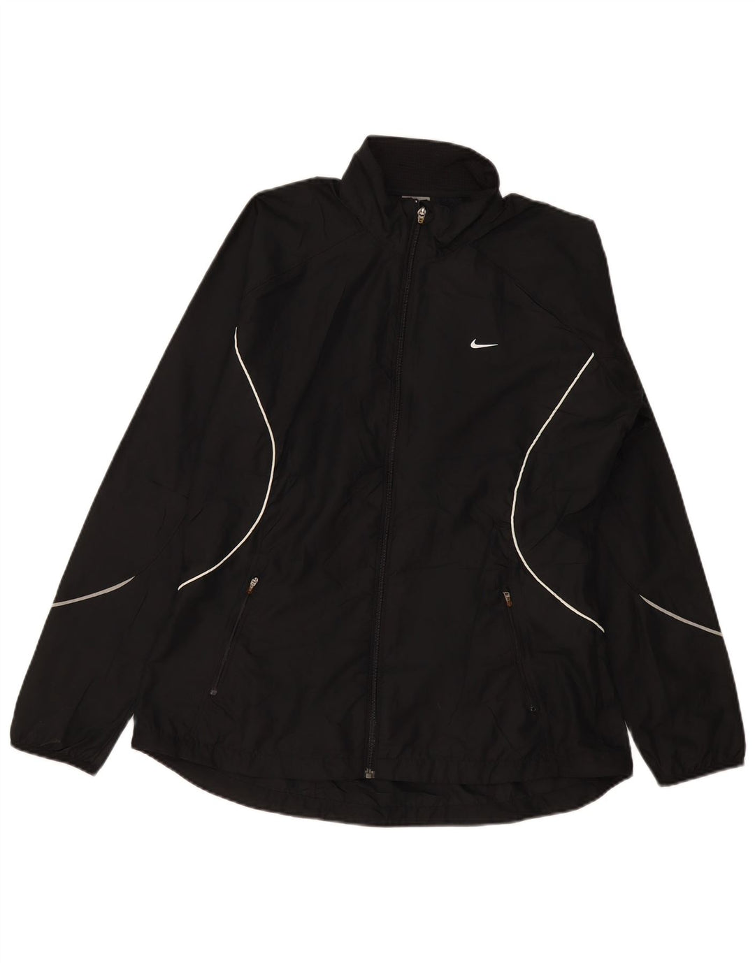 Nike Womens Tracksuit Top Jacket UK 16/18 XL Black Polyester