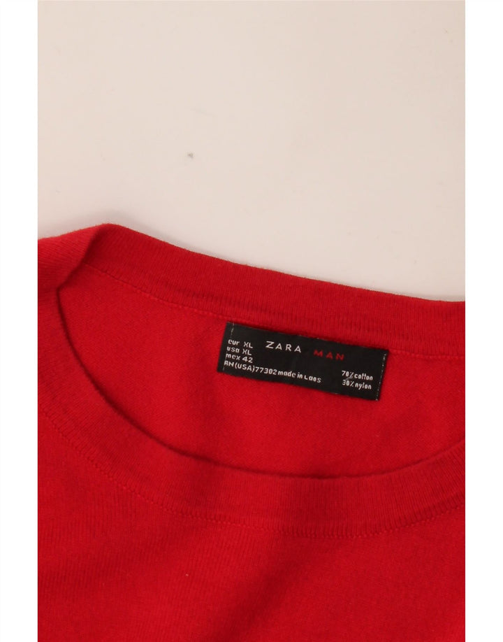 ZARA Mens Top Long Sleeve XL Red