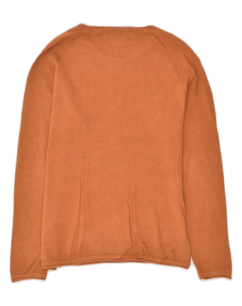 JACK & JONES Womens Crew Neck Jumper Sweater UK 16 Large Orange Cotton | Vintage Jack & Jones | Thrift | Second-Hand Jack & Jones | Used Clothing | Messina Hembry 