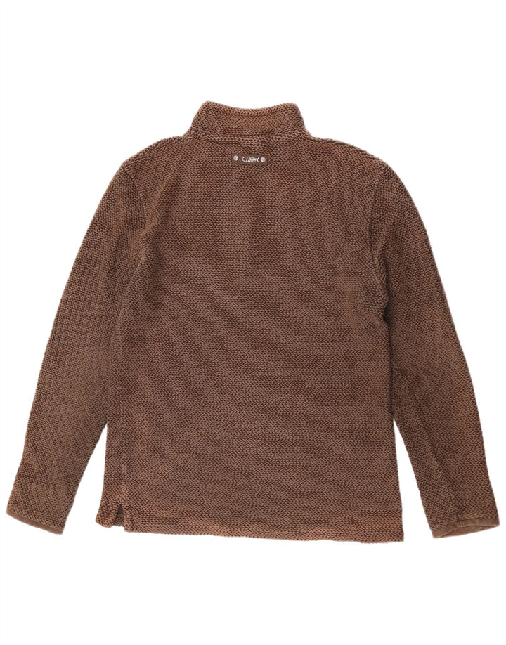 Weird Fish Mens Zip Neck Sweatshirt Jumper Medium Brown