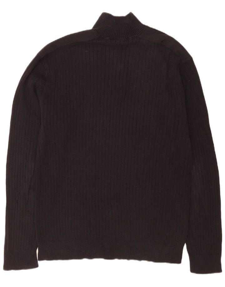 Calvin Klein Jeans Mens Zip Neck Jumper Sweater XL Black