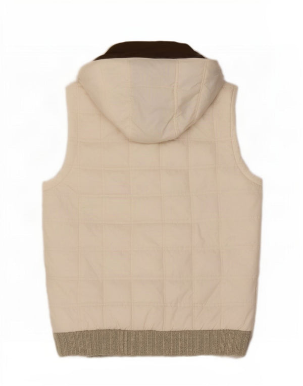 Energie Womens Hooded Padded Gilet UK 14 Medium White Colourblock Polyamide