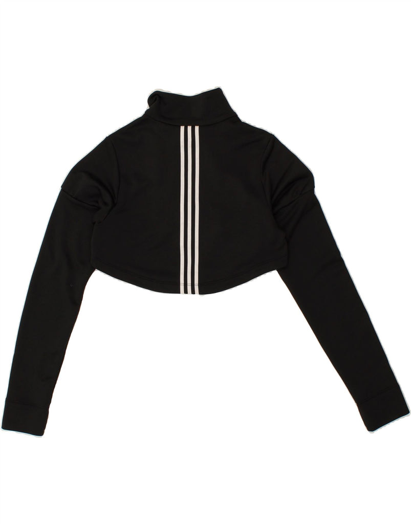 ADIDAS Girls Crop Tracksuit Top Jacket 13-14 Years Black Polyester | Vintage Adidas | Thrift | Second-Hand Adidas | Used Clothing | Messina Hembry 